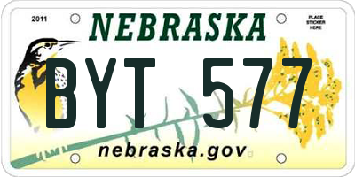 NE license plate BYT577