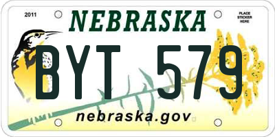 NE license plate BYT579