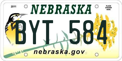 NE license plate BYT584