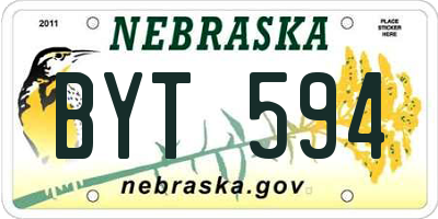 NE license plate BYT594