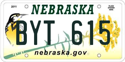 NE license plate BYT615