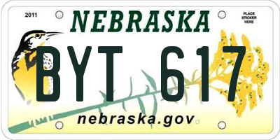 NE license plate BYT617