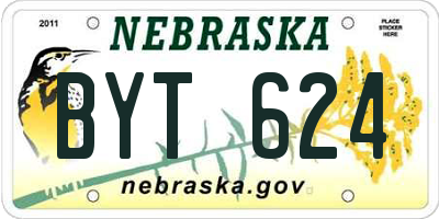 NE license plate BYT624