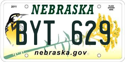 NE license plate BYT629
