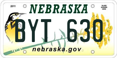 NE license plate BYT630
