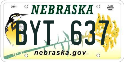 NE license plate BYT637