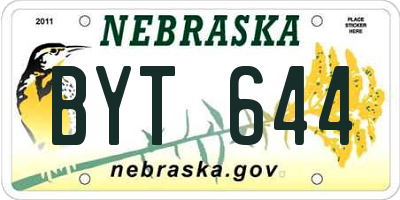 NE license plate BYT644
