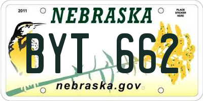 NE license plate BYT662