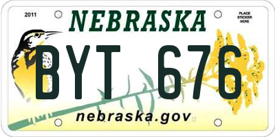 NE license plate BYT676