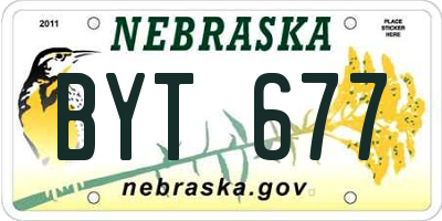 NE license plate BYT677
