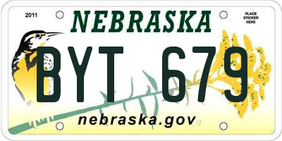 NE license plate BYT679