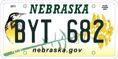 NE license plate BYT682