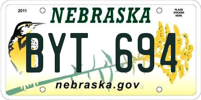 NE license plate BYT694