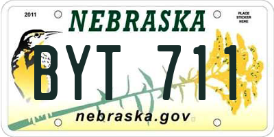 NE license plate BYT711