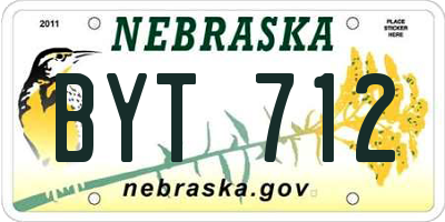 NE license plate BYT712