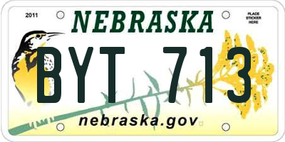 NE license plate BYT713