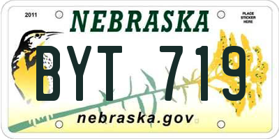 NE license plate BYT719