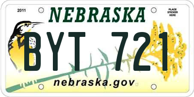 NE license plate BYT721