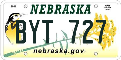 NE license plate BYT727