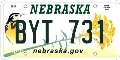 NE license plate BYT731