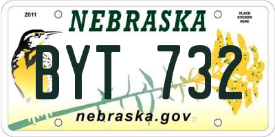 NE license plate BYT732