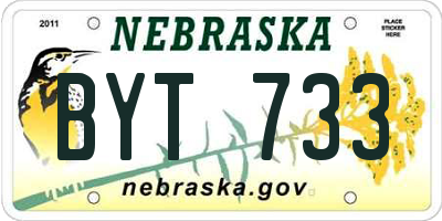 NE license plate BYT733