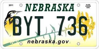 NE license plate BYT736