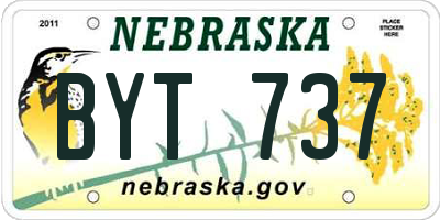 NE license plate BYT737
