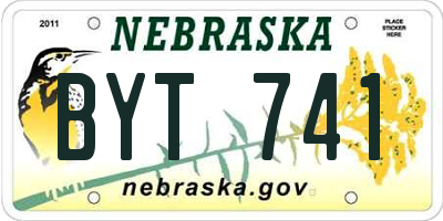 NE license plate BYT741