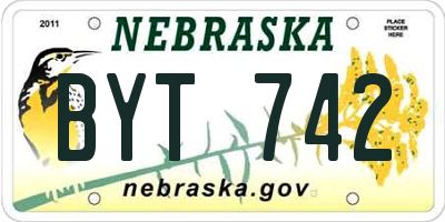 NE license plate BYT742