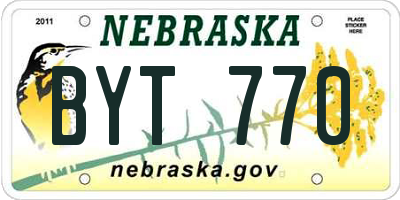 NE license plate BYT770