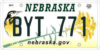 NE license plate BYT771