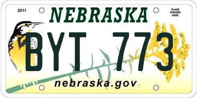 NE license plate BYT773