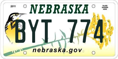 NE license plate BYT774