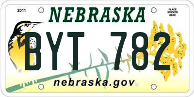 NE license plate BYT782