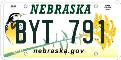 NE license plate BYT791