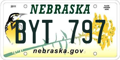NE license plate BYT797