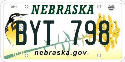 NE license plate BYT798