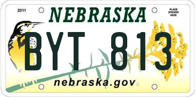 NE license plate BYT813