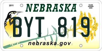 NE license plate BYT819