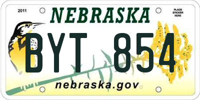 NE license plate BYT854