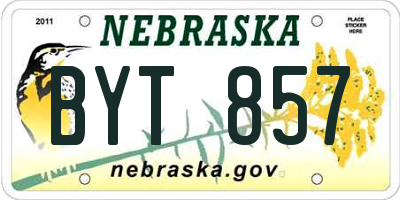 NE license plate BYT857