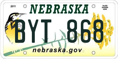 NE license plate BYT868