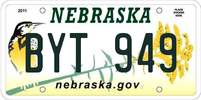 NE license plate BYT949