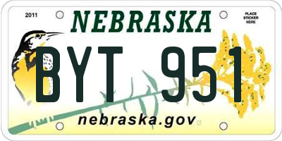 NE license plate BYT951