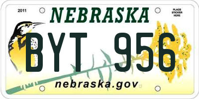 NE license plate BYT956