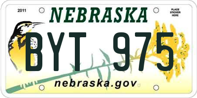 NE license plate BYT975