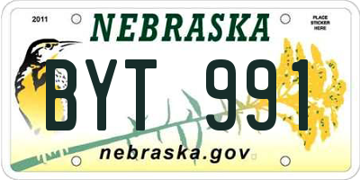 NE license plate BYT991