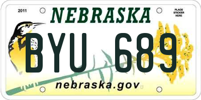 NE license plate BYU689
