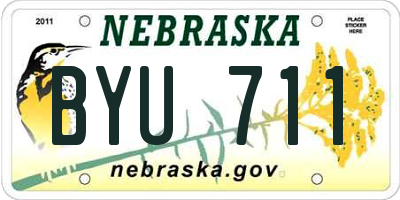 NE license plate BYU711